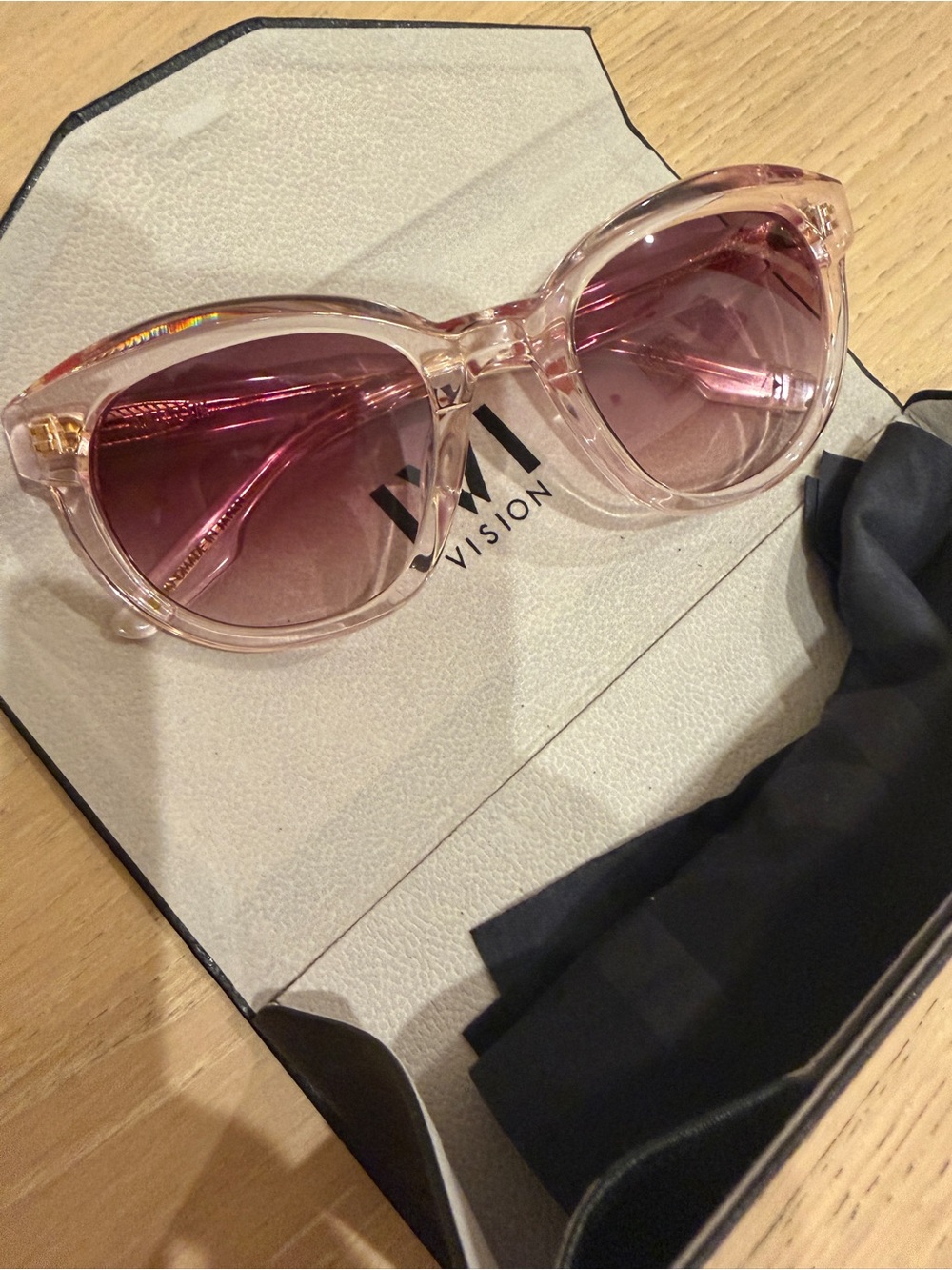 IVI Vision Alison Sunglasses. Never worn - with box. Translucent Pink.